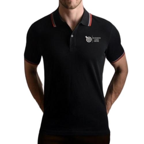 UCB Black Cotton Polo T Shirt