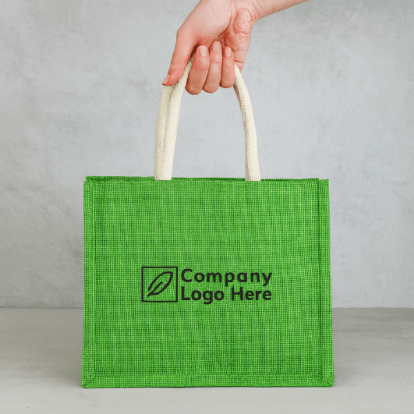 Eco Friendly Tote Bags Wholesale Leafy Green Jute Bag