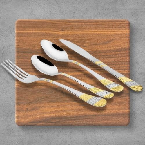 Imperio 24 Karat Gold Plated Cutlery Set 24 Pieces