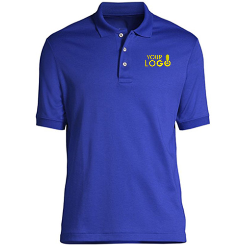 Custom Polo Blended T-Shirt Blue Print Branded Polo Shirts with