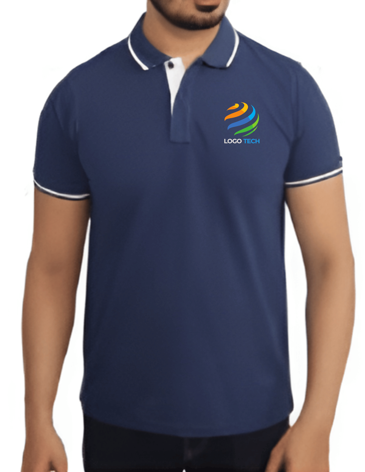 Monte Carlo Navy Blue PC Customized Tipping T-Shirt